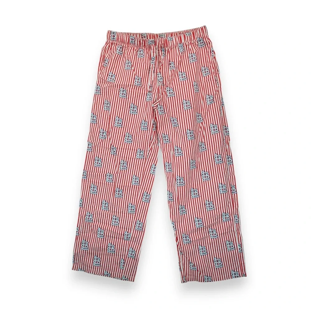 St. Louis Cardinals Baseball Sleep Pajama Pants Red Women's Size XL Striped